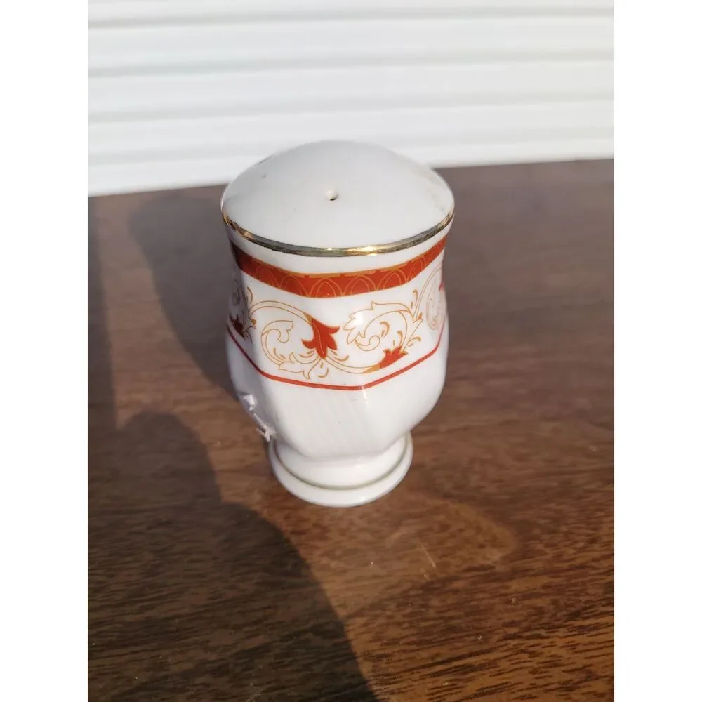 Vintage Gold Coast Ceramic Salt Shaker - 22kt Gold Trim & Orange